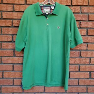 VTG 90s Polo Shirt Mens XL Kelly Green Short Sleeve Cotton Preppy Golf Siegfried